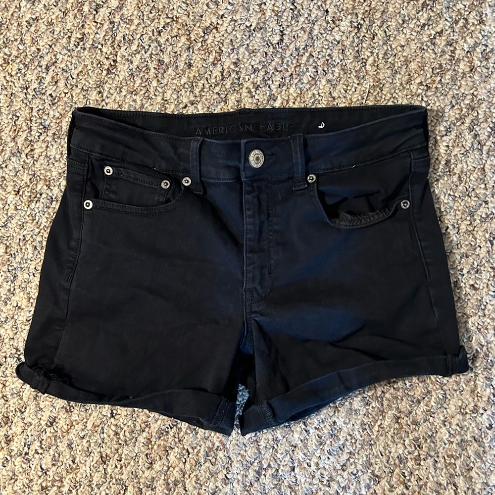American Eagle Next Level Stretch Black Jean Shorts